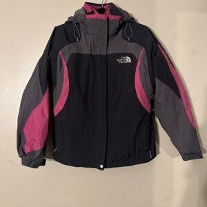 The North Face 3in1 Hooded Insulated Ski Jacket Pink/Black/Gray Size Small